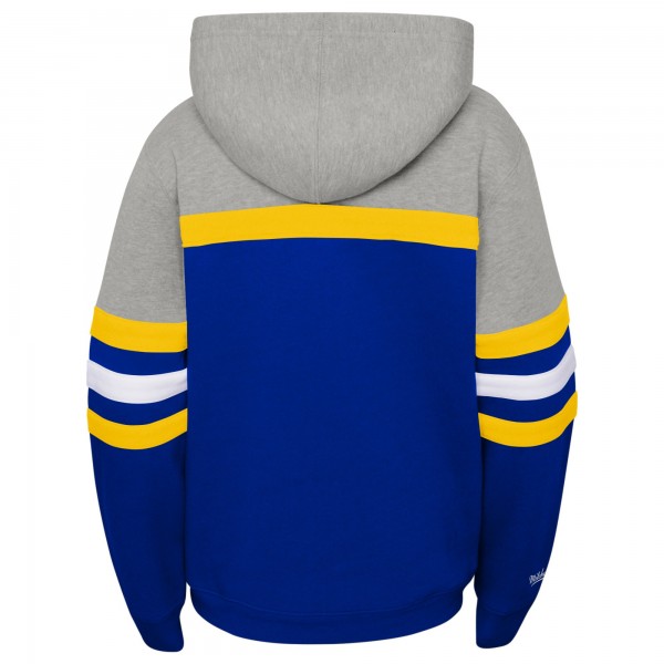 Толстовка Golden State Warriors Mitchell & Ness Royal/Heather Gray Hardwood Classics Head Coach