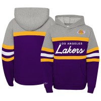 Толстовка Подростковая Los Angeles Lakers Mitchell & Ness Purple/Heather Gray Hardwood Classics Head Coach
