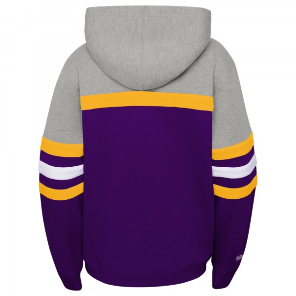 Толстовка Подростковая Los Angeles Lakers Mitchell & Ness Purple/Heather Gray Hardwood Classics Head Coach