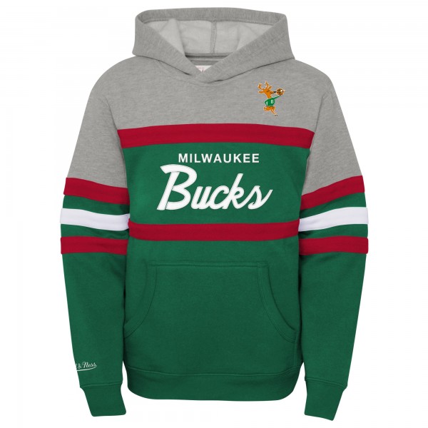 Толстовка Milwaukee Bucks Mitchell & Ness Youth Hardwood Classics Head Coach - Heather Gray/Green