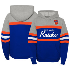 Детская толстовка New York Knicks Mitchell & Ness Blue/Heather Gray Hardwood Classics Head Coach