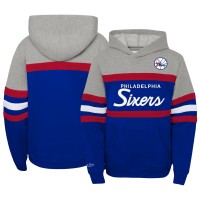 Толстовка Philadelphia 76ers Mitchell & Ness Youth Hardwood Classics Head Coach - Heather Gray/Royal