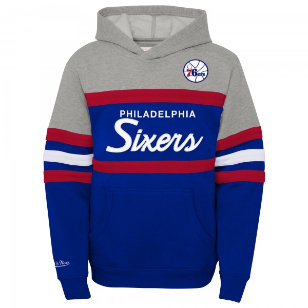 Толстовка Philadelphia 76ers Mitchell & Ness Youth Hardwood Classics Head Coach - Heather Gray/Royal