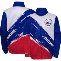 Ветровка на молнии Philadelphia 76ers Mitchell & Ness Youth Hardwood Classics Paintbrush - Royal
