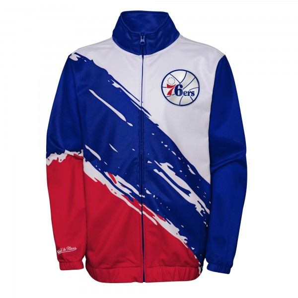 Ветровка на молнии Philadelphia 76ers Mitchell & Ness Youth Hardwood Classics Paintbrush - Royal