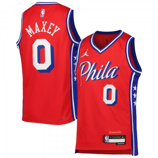 Подростковая Philadelphia 76ers Tyrese Maxey Jordan Brand Red Swingman Jersey - Statement Edition