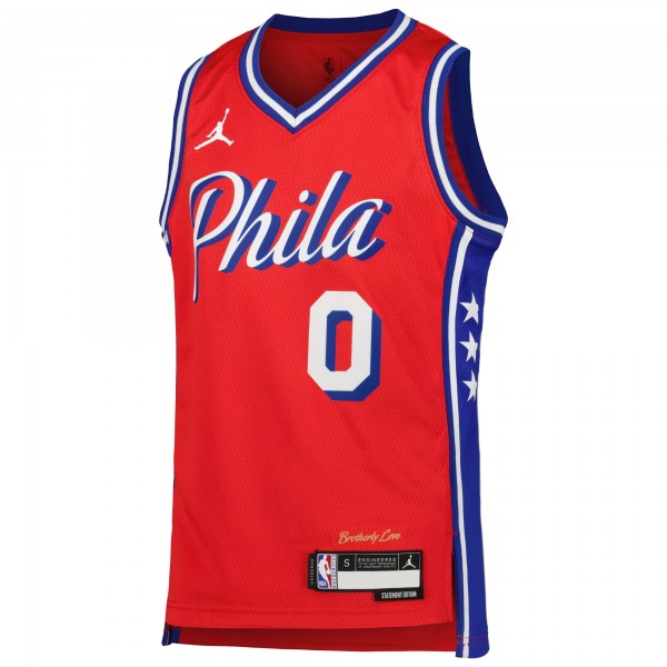 Подростковая Philadelphia 76ers Tyrese Maxey Jordan Brand Red Swingman Jersey - Statement Edition