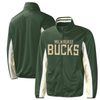 Кофта на молнии Milwaukee Bucks G-III Sports by Carl Banks Contender Wordmark Full-Zip Track - Hunter Green