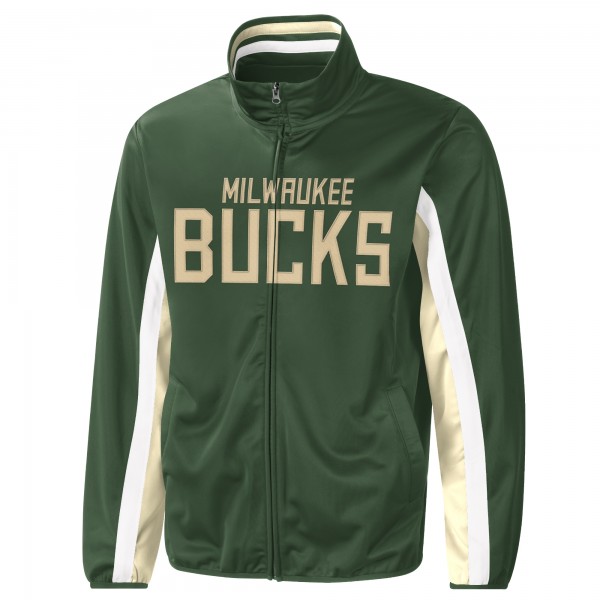 Кофта на молнии Milwaukee Bucks G-III Sports by Carl Banks Contender Wordmark Full-Zip Track - Hunter Green