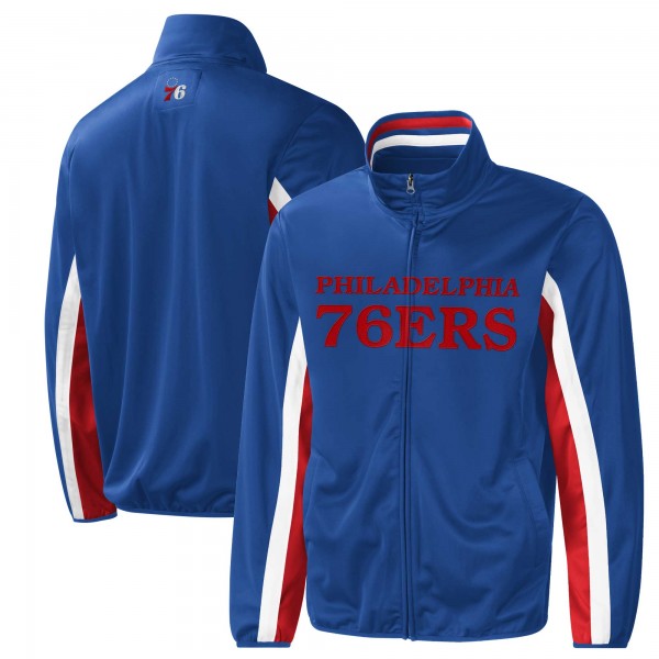 Кофта на молнии Philadelphia 76ers G-III Sports by Carl Banks Contender Wordmark Full-Zip Track - Royal