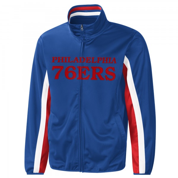 Кофта на молнии Philadelphia 76ers G-III Sports by Carl Banks Contender Wordmark Full-Zip Track - Royal