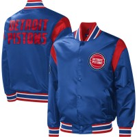 Куртка на кнопках Detroit Pistons Starter Force Play Satin Varsity - Blue