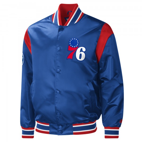 Куртка на кнопках Philadelphia 76ers Starter Force Play Satin Varsity - Royal