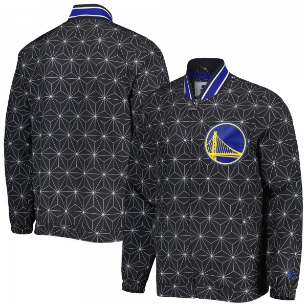 Куртка на молнии Golden State Warriors Starter In-Field Play Fashion Satin Varsity - Black