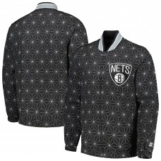 Куртка на молнии Brooklyn Nets Starter In-Field Play Fashion Satin Varsity - Black