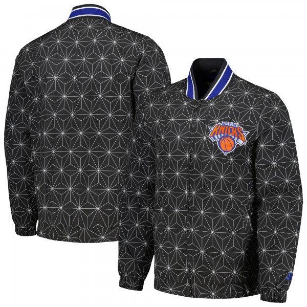 Куртка на молнии New York Knicks Starter In-Field Play Fashion Satin Varsity - Black