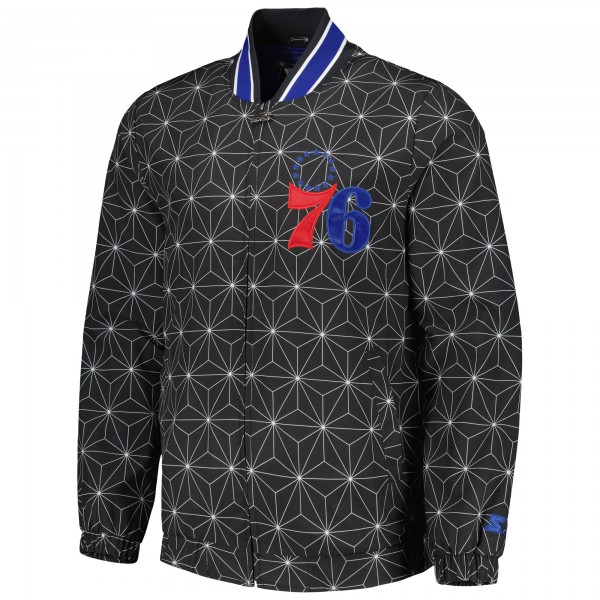 Куртка на молнии Philadelphia 76ers Starter In-Field Play Fashion Satin Varsity - Black