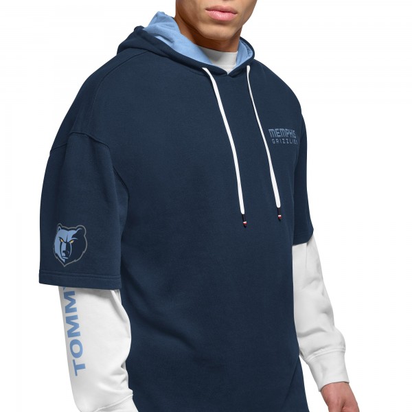 Футболка с капюшоном и толстовка Memphis Grizzlies Tommy Jeans Matthew 2-In-1 - Navy/White