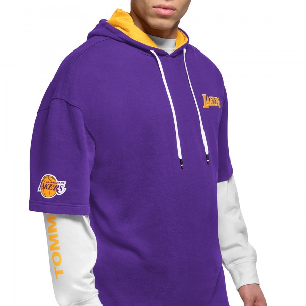 Футболка с капюшоном и толстовка Los Angeles Lakers Tommy Jeans Matthew 2 In 1 - Purple/White