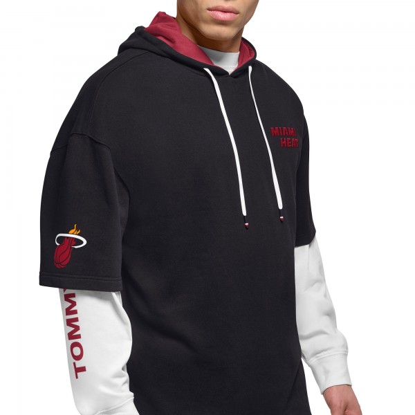 Футболка Miami Heat Tommy Jeans Black/White Matthew 2-In-1 & Hoodie Combo Set