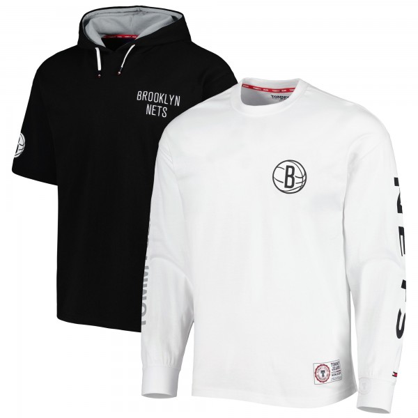 Футболка с капюшоном и толстовка Brooklyn Nets Tommy Jeans Matthew 2-In-1 - Black/White