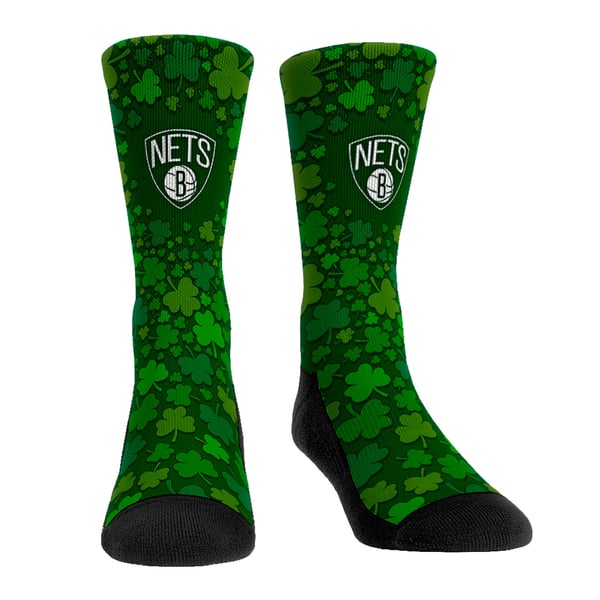 Unisex Brooklyn Nets Rock Em St. Paddy's Day Shamrock Crew Socks