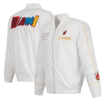 Miami Heat JH Design White 2022/23 City Edition Full-Zip Nylon Bomber Jacket