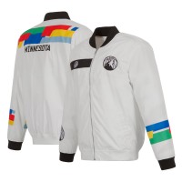 Бомбер Minnesota Timberwolves JH Design 2022/23 City Edition Full-Zip Nylon - White