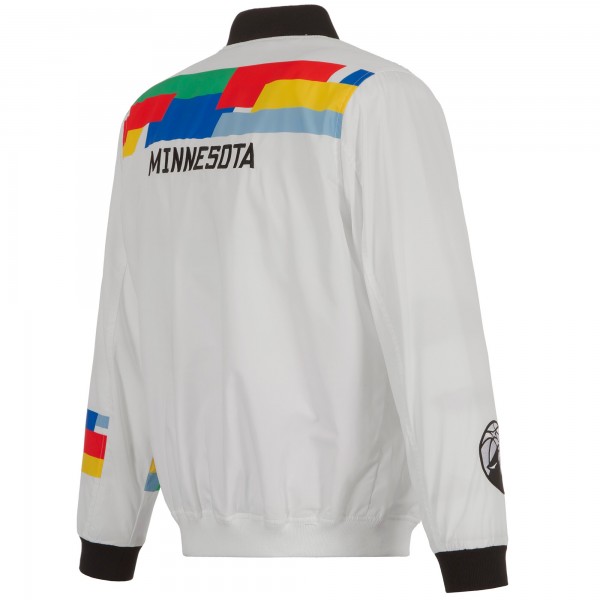 Бомбер Minnesota Timberwolves JH Design 2022/23 City Edition Full-Zip Nylon - White