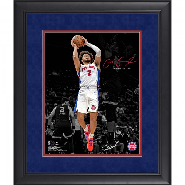 Cade Cunningham Detroit Pistons Facsimile Signature Fanatics Authentic Framed 11 x 14 Spotlight Photograph