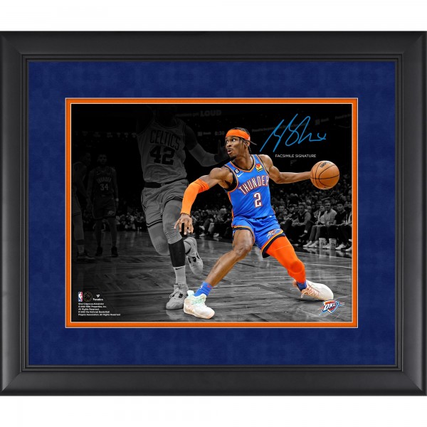 Shai Gilgeous-Alexander Oklahoma City Thunder Facsimile Signature Framed 11 x 14 Spotlight in Icon Edition Jersey Photograph