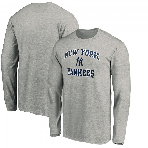 New York Yankees Heather Gray Team Heart & Soul Long Sleeve T-Shirt