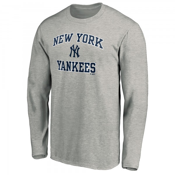 New York Yankees Heather Gray Team Heart & Soul Long Sleeve T-Shirt