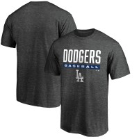 Los Angeles Dodgers Charcoal Team Win Stripe T-Shirt