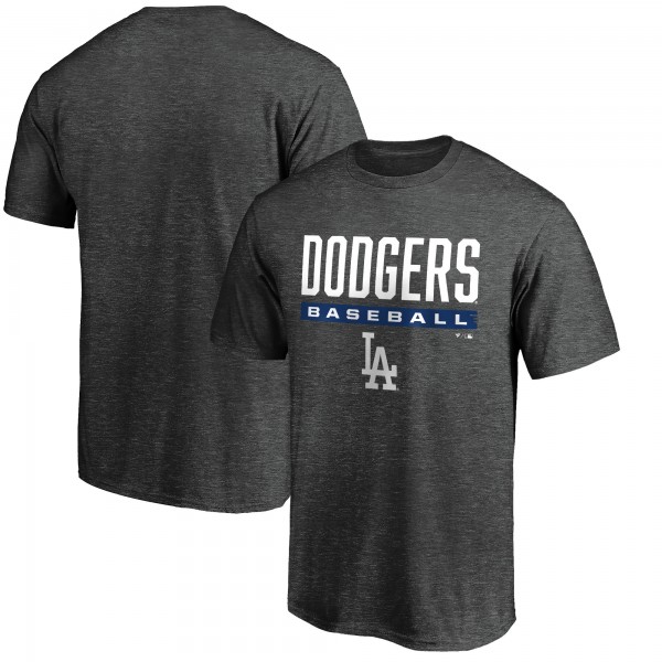 Los Angeles Dodgers Charcoal Team Win Stripe T-Shirt