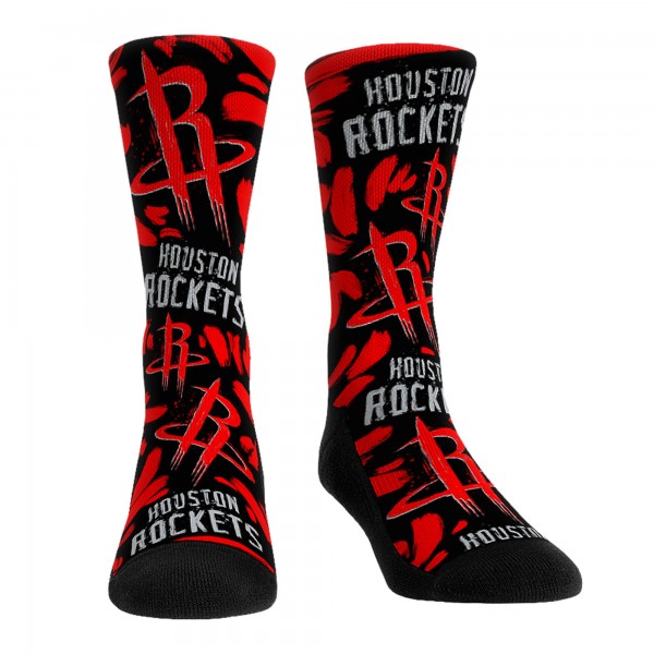 Носки Houston Rockets Rock Em Unisex Allover Logo & Paint Crew