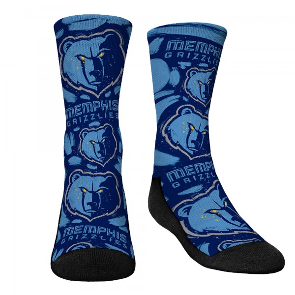 Носки Memphis Grizzlies Rock Em Youth Allover Logo & Paint Crew
