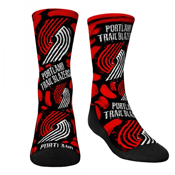 Носки Portland Trail Blazers Rock Em Youth Allover Logo & Paint Crew