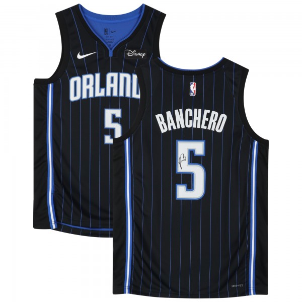 Игровая джерси Paolo Banchero Orlando Magic Autographed Fanatics Authentic Nike Black Icon Swingman