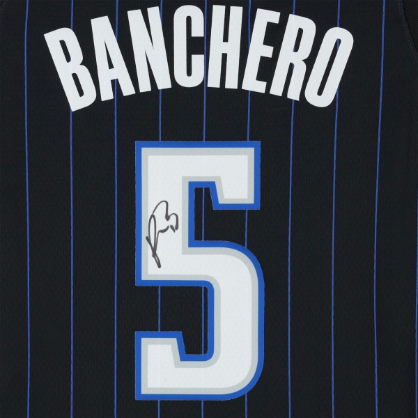 Игровая джерси Paolo Banchero Orlando Magic Autographed Fanatics Authentic Nike Black Icon Swingman
