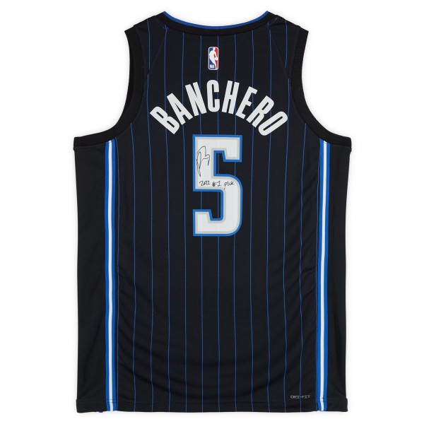 Игровая джерси Paolo Banchero Orlando Magic Autographed Fanatics Authentic Nike Black Icon Swingman with 2022 #1 Pick Inscription