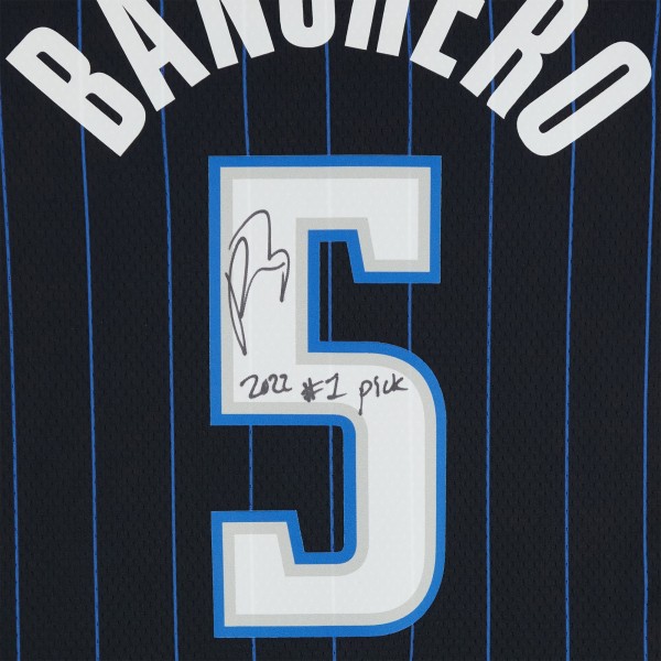 Игровая джерси Paolo Banchero Orlando Magic Autographed Fanatics Authentic Nike Black Icon Swingman with 2022 #1 Pick Inscription