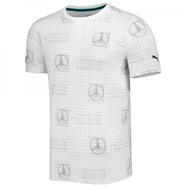 Футболка Mercedes-AMG Petronas F1 Team Puma Allover Print Logo - White