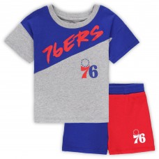 Toddler Philadelphia 76ers Royal/Gray Super Star T-Shirt & Shorts Set
