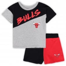 Toddler Chicago Bulls Black/Gray Super Star T-Shirt & Shorts Set