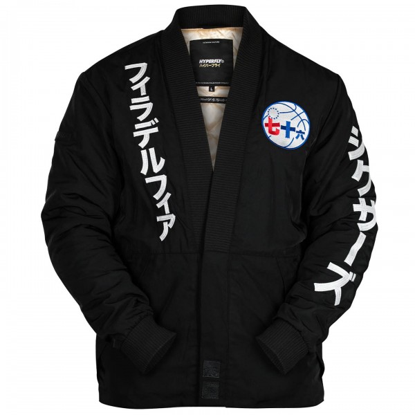 Куртка Philadelphia 76ers NBA x Hyperfly Unisex Katakana Kimono - Black