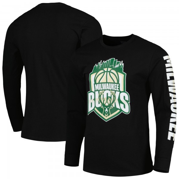 Футболка с длинным рукавом Milwaukee Bucks Stadium Essentials Unisex NBA Crest - Black