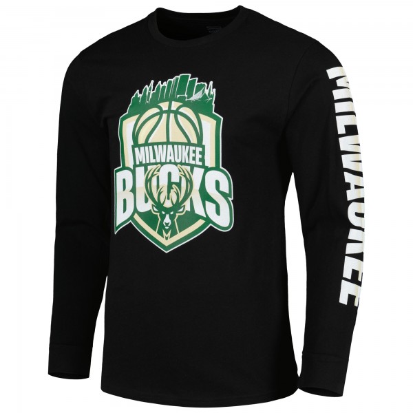 Футболка с длинным рукавом Milwaukee Bucks Stadium Essentials Unisex NBA Crest - Black