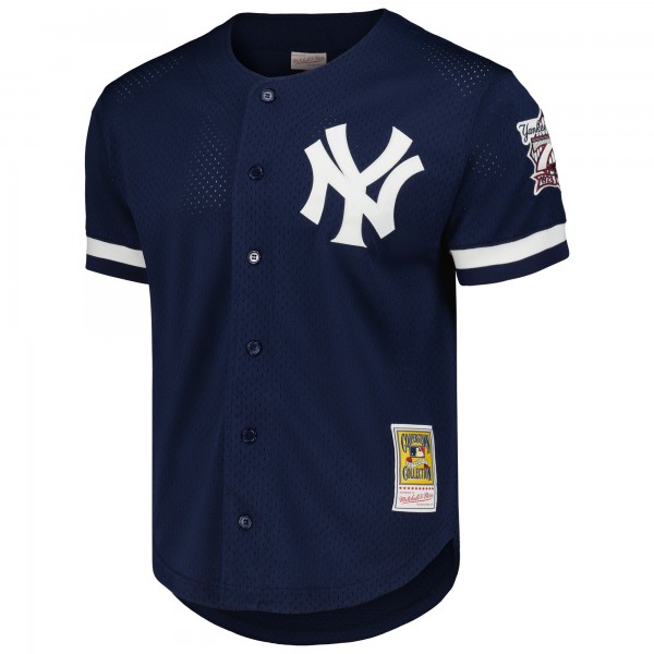 New York Yankees Derek Jeter Mitchell & Ness Navy Cooperstown Collection Mesh Batting Practice Button-Up Jersey