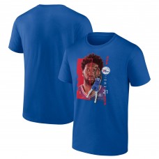 Футболка Joel Embiid Philadelphia 76ers Player Name & Number Jump Pass - Royal